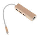 USB-C USB 3.1 Type C to RJ45 Lan Adapter HUB For Macbook PC Laptop Gold