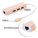 USB-C USB 3.1 Type C to RJ45 Lan Adapter HUB For Macbook PC Laptop Gold