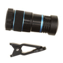 Telescope Camera Lens HD 8X Optical Telescope Camera Lens for Mobile Phone with Universal Clip Suitable for iPhone Samsung Asus Sony iPad Blue