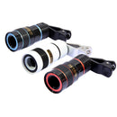 Telescope Camera Lens HD 8X Optical Telescope Camera Lens for Mobile Phone with Universal Clip Suitable for iPhone Samsung Asus Sony iPad White