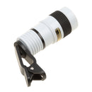Telescope Camera Lens HD 8X Optical Telescope Camera Lens for Mobile Phone with Universal Clip Suitable for iPhone Samsung Asus Sony iPad White