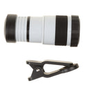 Telescope Camera Lens HD 8X Optical Telescope Camera Lens for Mobile Phone with Universal Clip Suitable for iPhone Samsung Asus Sony iPad White