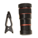 Telescope Camera Lens HD 8X Optical Telescope Camera Lens for Mobile Phone with Universal Clip Suitable for iPhone Samsung Asus Sony iPad Red
