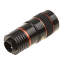 Telescope Camera Lens HD 8X Optical Telescope Camera Lens for Mobile Phone with Universal Clip Suitable for iPhone Samsung Asus Sony iPad Red