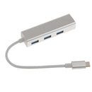 Aluminum USB 3.1 Type-C to USB 3.0 4Port Hub Adapter for Mac PC Phone Silver