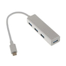 Aluminum USB 3.1 Type-C to USB 3.0 4Port Hub Adapter for Mac PC Phone Silver
