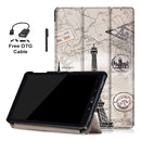 Retro Tower Artificial Leather Folio Case Pattern Cover for Samsung Galaxy Tab A 10.1 P585/P580