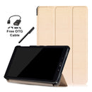 Golden Tri-Fold PU Leather Smart Stand Case for Samsung Galaxy Tab A 10.1 P585/P580