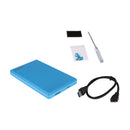 Blue Silicone USB3.0 2.5'' External Hard Drive Mobile Disk HDD Enclosure/Case Box