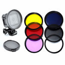 58mm Lens Filter Adaptor + CPL UV ND2 Red Yellow Purple Filter Set Round Circle for Gopro Hero 4 Session