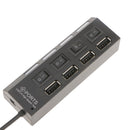 High Speed USB 2.0 Hub 4 Ports Portable USB Hub 480 Mbps On/Off Switch Hub USB Splitter Adapter For PC Laptop