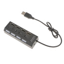 High Speed USB 2.0 Hub 4 Ports Portable USB Hub 480 Mbps On/Off Switch Hub USB Splitter Adapter For PC Laptop