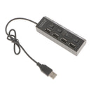 High Speed USB 2.0 Hub 4 Ports Portable USB Hub 480 Mbps On/Off Switch Hub USB Splitter Adapter For PC Laptop