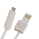2 in 1 USB Data Charging Charger Cable OTG Cord for Android Phones iPhone White