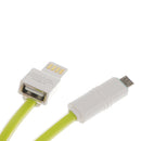 2 in 1 USB Data Charging Charger Cable OTG Cord for Android Phones iPhone Green