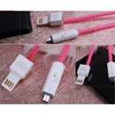 2 in 1 USB Data Charging Charger Cable OTG Cord for Android Phones iPhone Rose Red