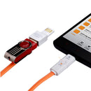 2 in 1 USB Data Charging Charger Cable OTG Cord for Android Phones iPhone Black