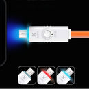 2 in 1 USB Data Charging Charger Cable OTG Cord for Android Phones iPhone Black