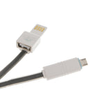 2 in 1 USB Data Charging Charger Cable OTG Cord for Android Phones iPhone Black