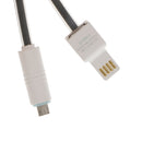 2 in 1 USB Data Charging Charger Cable OTG Cord for Android Phones iPhone Black