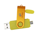 Swivel USB 2.0 Flash Memory Key Stick Pen Drive Storage Thumb U Disk Yellow 64GB