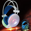 Wired Gaming Headset LED Headphones Surround for Mac Laptop Computer White