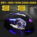 4000DPI Optical Adjustable 6D Button Wired Gaming Game Mice for Laptop PC White