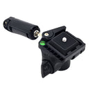 Camera Tripod Pan Tilt Head with Quick Release Plate Phone Clip for Tripod