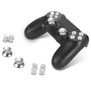 Gamepad Metal ABXY Button + Analog Thumbsticks Joystick + Chrome D-pad for Sony PS4 DualShock Game Controller Silver