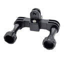 Double Dual Bracket Tripod Holder Handle Screw Mount Adapter for Gopro