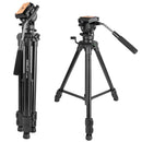 KINGJOY VT-1500 Professional Video Studio Photo Aluminum Tripod with Fluid Head for Canon DSLR Camera