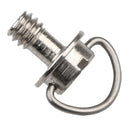 1/4'' Camera Steel Slotted Flat Head D-ring Screw for Monopod Tripod Quick Release Silver
