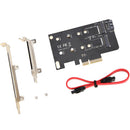 Dual Port Desktop NGFF M.2 B+M Key SSD to PCI Express PCI-E 4X Adapter Card