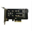 Dual Port Desktop NGFF M.2 B+M Key SSD to PCI Express PCI-E 4X Adapter Card