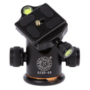 QZSD Q03 Professional DSLR Cam Camera Metal Tripod Ball Head With Quick Release Plate 1/4'' Screw Max Load 8kg Black