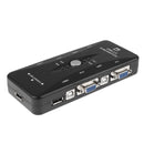 USB 2.0 KVM Switch Box Connects Printer Keyboard Mouse 4 Computers Use
