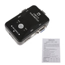 2-Port USB 2.0 KVM Switch Mouse/Keyboard/VGA Video Monitor 250MHz 1920x1440