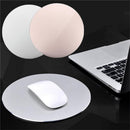 Round Durable Aluminum Alloy Surface Hard Mouse Mat Pad Non-slip Rubber Base Silver