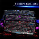 3 Colors Illuminated LED Backlight USB Wired Multimedia PC Gaming Keyboard