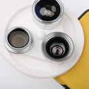 4in1 Macro+Wide Angle+Fisheye +CPL Lens Camera Photo lens for iPhone Sumsung Silver