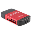 4in1 USB Card Reader Memory Disk SD/SDHC/DV/T-Flash/Micro SD for Computer Red