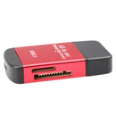 4in1 USB Card Reader Memory Disk SD/SDHC/DV/T-Flash/Micro SD for Computer Red