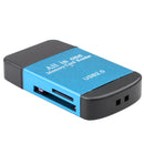4in1 USB Card Reader Memory Disk SD/SDHC/DV/T-Flash/Micro SD for Computer Blue