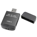 4in1 USB2.0 Smart Card Reader Flash Multi Cards SD/TF/SDHC Memory Adapter Black