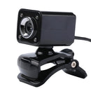 12MP USB Webcam Clip-on Web Chat Camera w/ Microphone for Computer Laptop PC Black