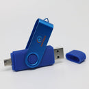 Swivel Micro USB / USB Flash Memory Key Stick Pen Drive Storage Thumb U Disk Blue 16GB