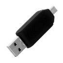 USB2.0 + Micro USB OTG Adapter TF Memory Card Reader for PC Smartphone Black