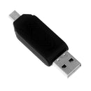 USB2.0 + Micro USB OTG Adapter TF Memory Card Reader for PC Smartphone Black