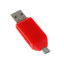USB2.0 + Micro USB OTG Adapter TF Memory Card Reader for PC Smartphone Red