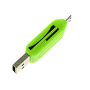 USB2.0 + Micro USB OTG Adapter TF Memory Card Reader for PC Smartphone Green